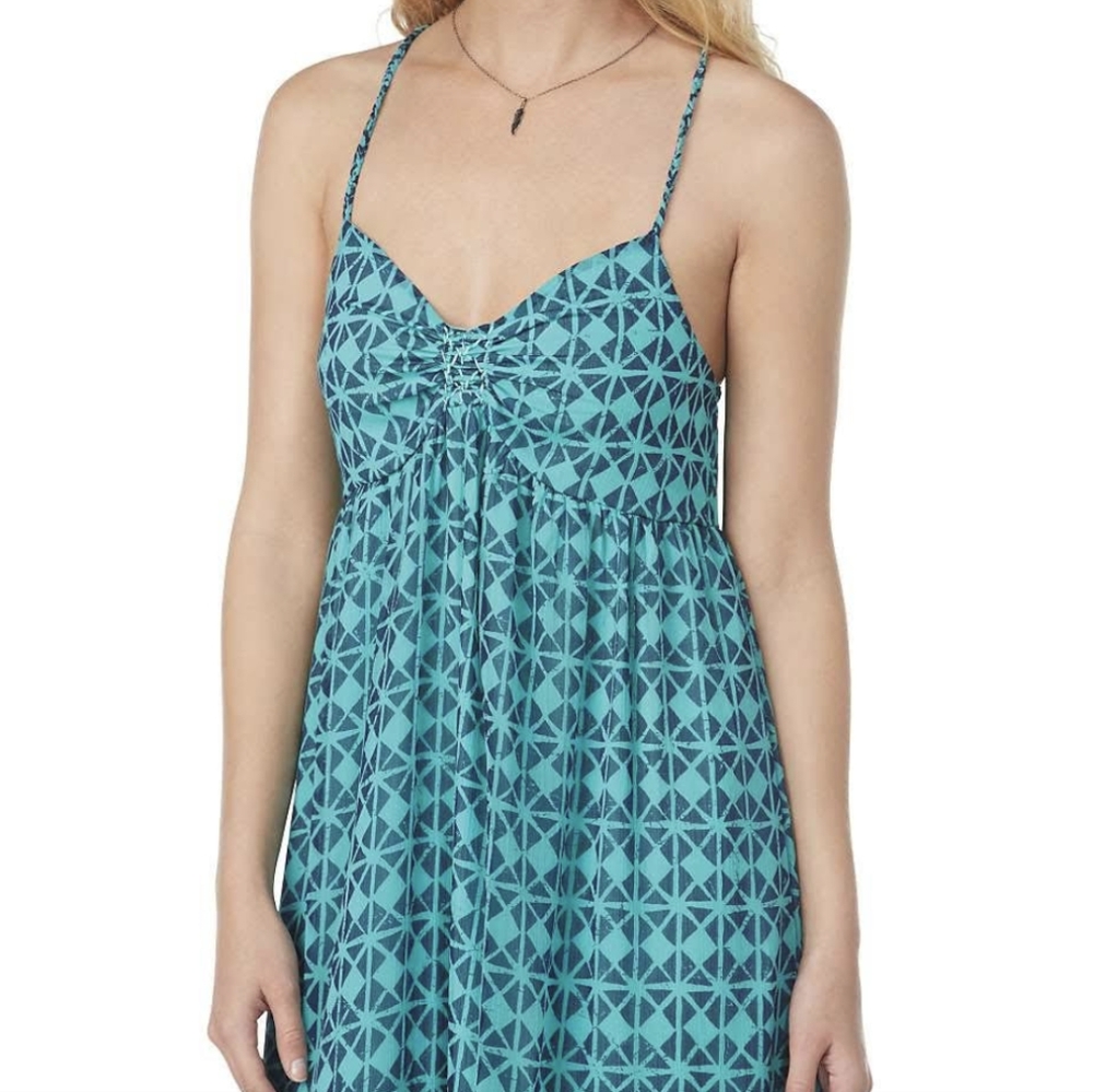 Roxy Solar Eclipse Beachy Blue & Teal Flowy Maxi Dress - Picture 2 of 14